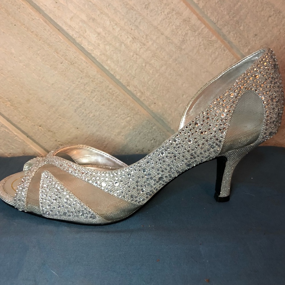 Caparros Silver Rhinestone Shoes - Picture 4 of 6